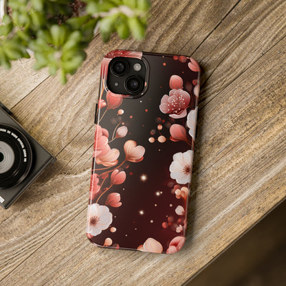 Pretty Pink Flowers Pattern Design Tough Phone Case compatible with a large variety of iPhone models, Gift, Phone Case