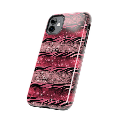 Pink Tiger Design Tough Phone Case compatible with a large variety of phone models, Gift, Phone Case