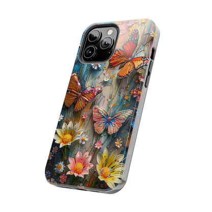 Butterfly Floral Art iPhone Case, Vibrant Nature-Inspired Protective Phone Cover compatible with a large variety of iPhone models, Phone Case, Gift