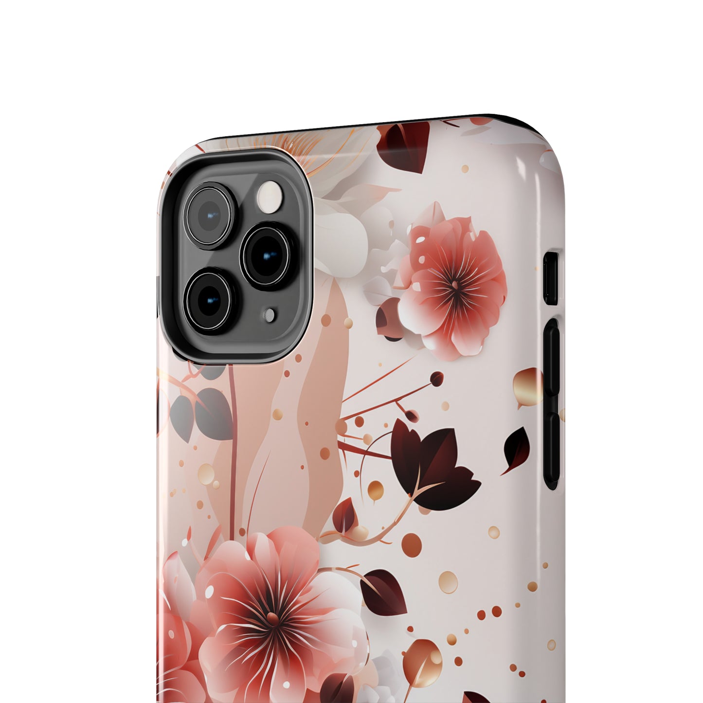 Pretty Pink & White Flowers Pattern Design Tough Phone Case compatible with a large variety of iPhone models, Gift, Phone Case