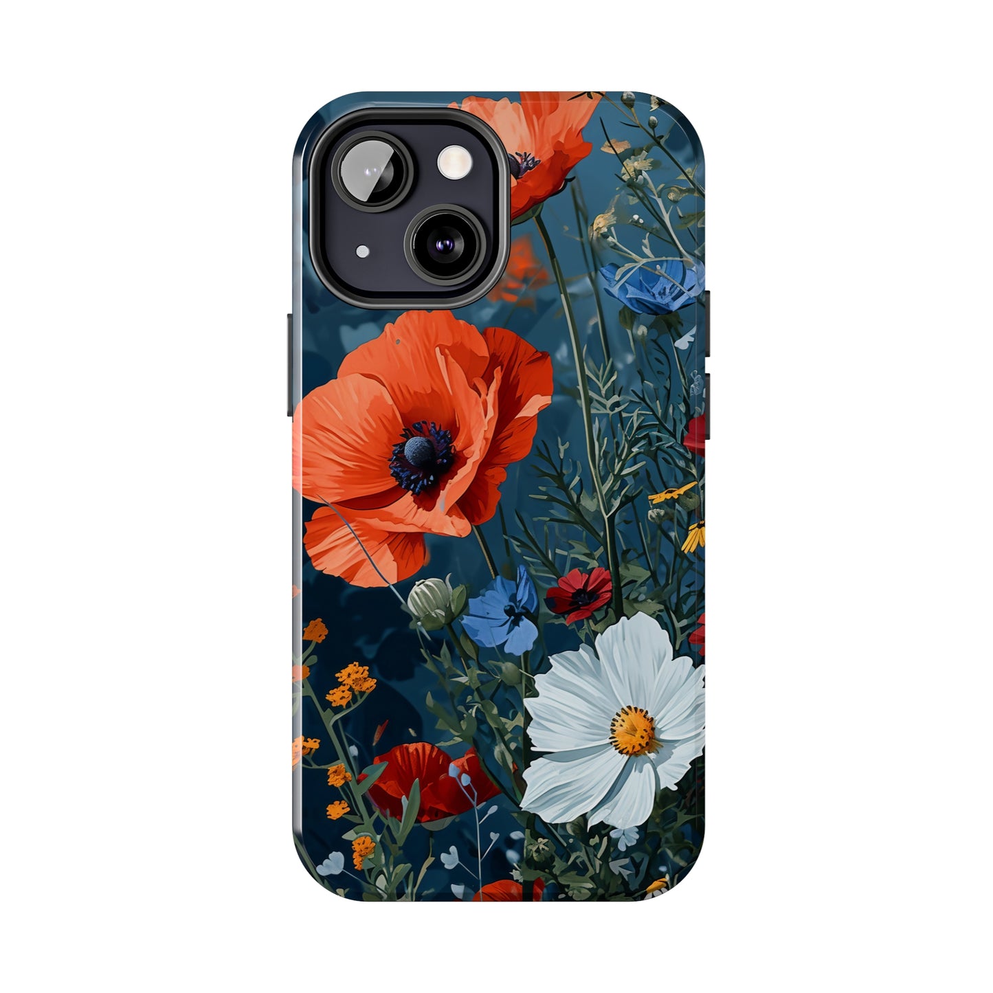 Wildflowers Vibrant Tones Digital print Design Tough Phone Case compatible with a large variety of iPhone models, Gift, Phone Case