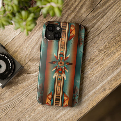 Beautiful Blue Native American Pattern Design Tough Phone Case compatible with a large variety of iPhone models, Gift, Phone Case