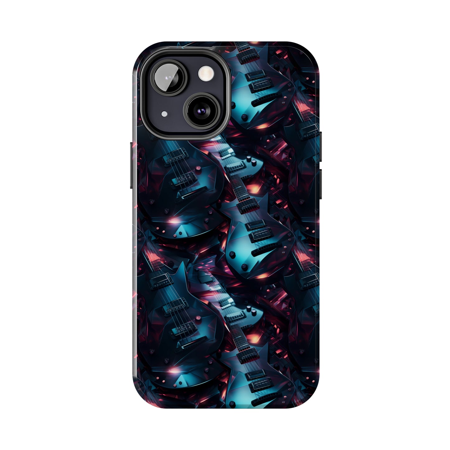 Guitar Pattern Design Tough Phone Case compatible with a large variety of iPhone models, Phone Case, Birthday Gift