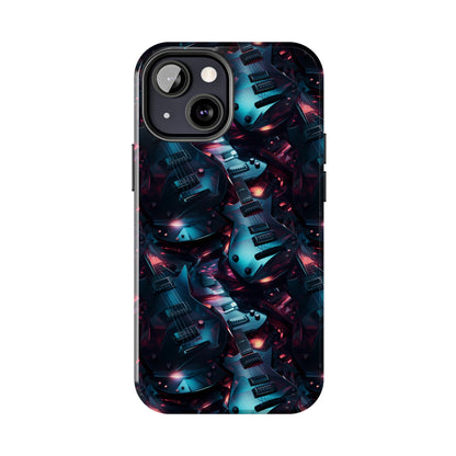 Guitar Pattern Design Tough Phone Case compatible with a large variety of iPhone models, Phone Case, Birthday Gift