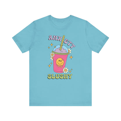 Anxiety Slushy T-Shirt, Cute Mental Health Awareness Tee, Positive Message Graphic Shirt, Softstyle Unisex Top