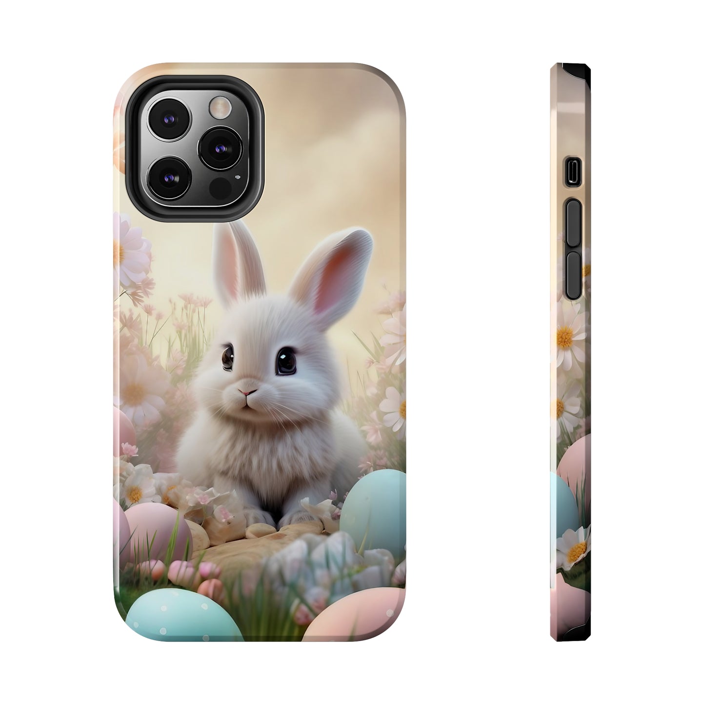 Cute Easter Bunny Pattern Design Tough Phone Case compatible with a large variety of iPhone models, Gift, Phone Case