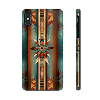 Beautiful Blue Native American Pattern Design Tough Phone Case compatible with a large variety of iPhone models, Gift, Phone Case