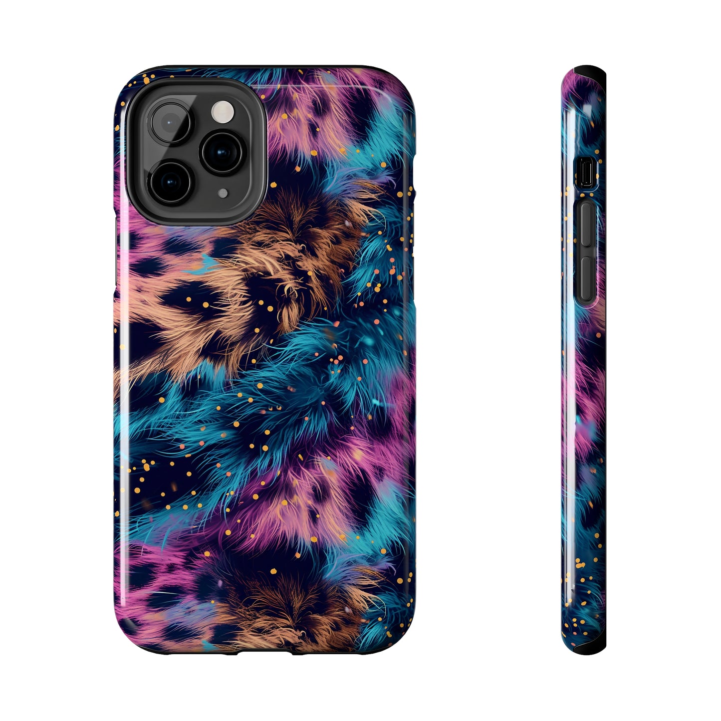 Multicolor unique leopard Pattern Design Tough Phone Case compatible with a large variety of iPhone models, Gift, Phone Case