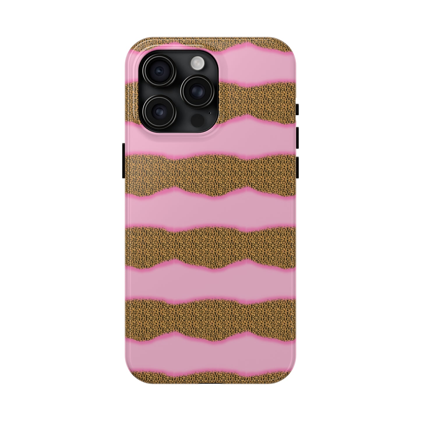 Girly Cheetah Wave Design Phone Case- Lightweight, Impact Resistant Cover for iPhone 6, 6s, 12, 13, 14, 15