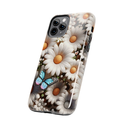 Butterflies, Leopard Print & Daisies Digital print Design Tough Phone Case compatible with a large variety of iPhone models,Gift, Phone Case