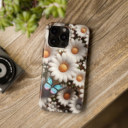 Butterflies, Leopard Print & Daisies Digital print Design Tough Phone Case compatible with a large variety of iPhone models,Gift, Phone Case