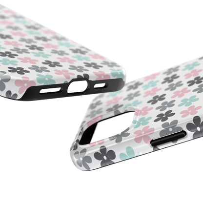 Pastel Groovy Flowers print design Tough Phone Case compatible with a large variety of iphone models