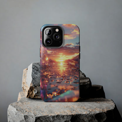 Abstract Sunrise Crystal Design Tough Phone Case