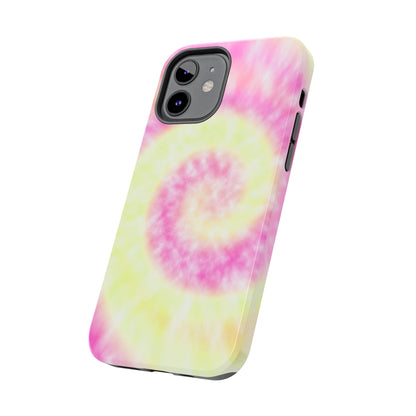 Pink and Yellow Tie Dye Design Phone Case- Lightweight, Impact Resistant Cover for iPhone 6, 6s, 12, 13, 14, 15