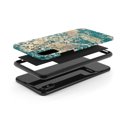 Western Turquoise and Cheetah Design Tough Phone Case compatible with a large variety of phone models, Gift, Phone Case