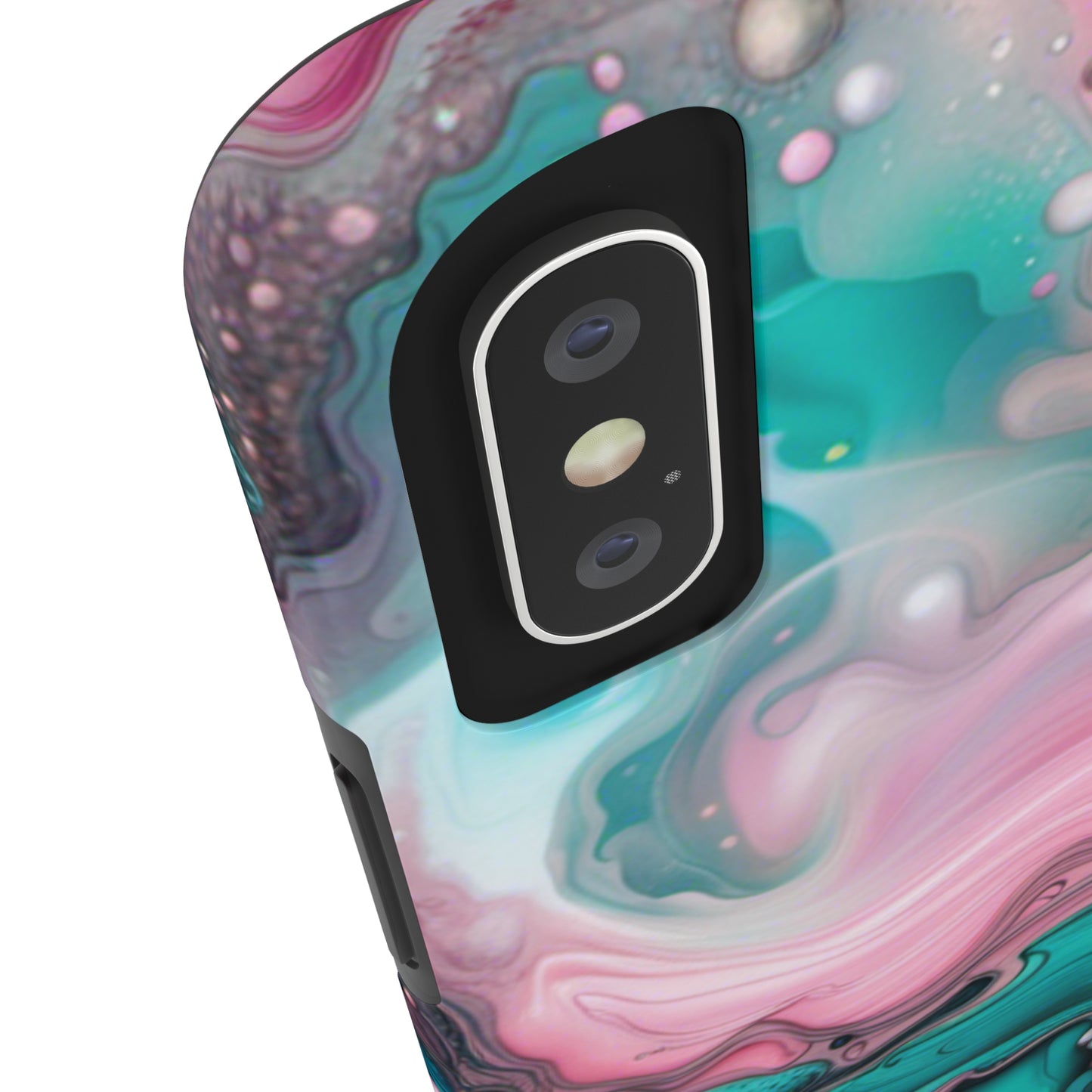 Pink and Teal Alcohol Ink Pattern Design Phone Case compatible with a large variety of iPhone models, Phone Case, Gift