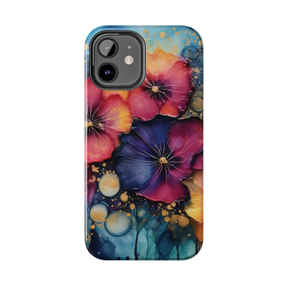 Vibrant 3D Watercolor Flowers print Design Tough Phone Case compatible with a large variety of iPhone models, Gift, Phone Case