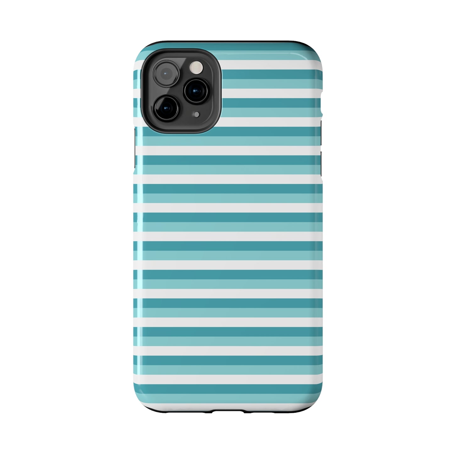 Blue and White Girly Stripe print Design Tough Phone Case compatible with a large variety of iPhone models, Gift, Phone Case