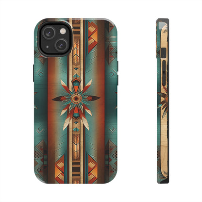 Beautiful Blue Native American Pattern Design Tough Phone Case compatible with a large variety of iPhone models, Gift, Phone Case