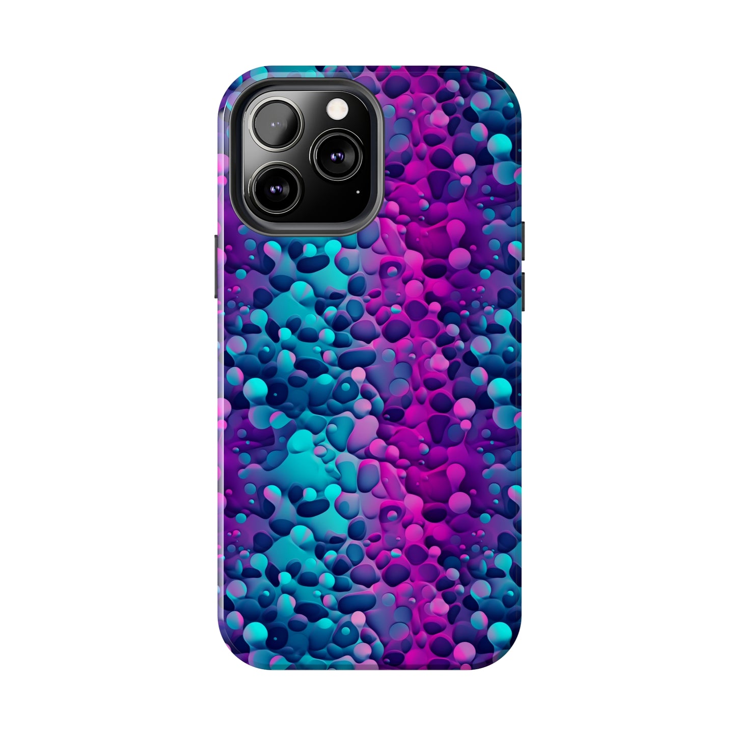 3D Bubble Print Pattern Design Tough Phone Case compatible with a large variety of iPhone models, Phone Case, Gift