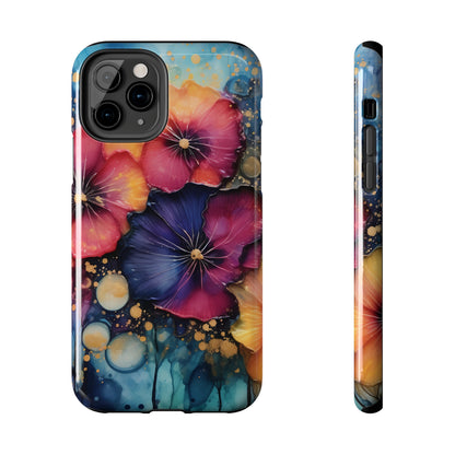 Vibrant 3D Watercolor Flowers print Design Tough Phone Case compatible with a large variety of iPhone models, Gift, Phone Case