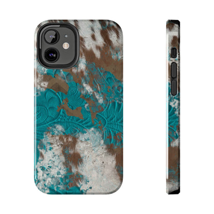 Western Cow Print Design  Phone Case- Lightweight, Impact Resistant Cover for iPhone 6, 6s, 12, 13, 14, 15