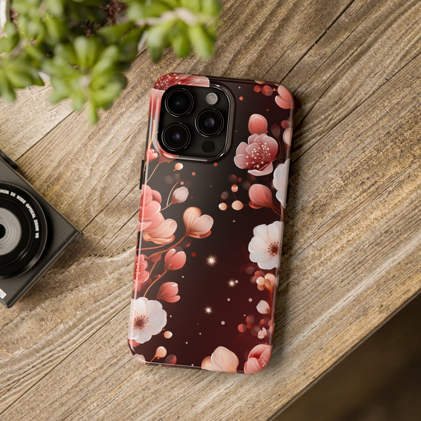 Pretty Pink Flowers Pattern Design Tough Phone Case compatible with a large variety of iPhone models, Gift, Phone Case