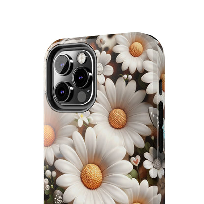 Butterflies, Leopard Print & Daisies Digital print Design Tough Phone Case compatible with a large variety of iPhone models,Gift, Phone Case