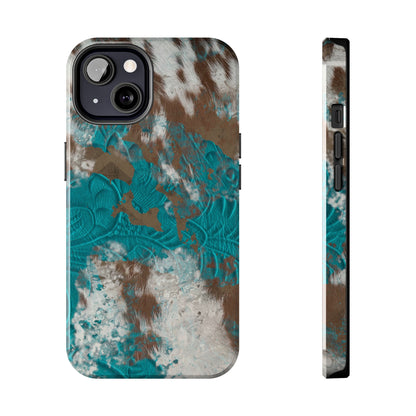 Western Cow Print Design  Phone Case- Lightweight, Impact Resistant Cover for iPhone 6, 6s, 12, 13, 14, 15