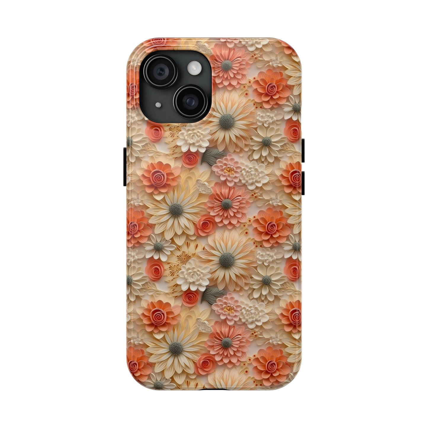 3D Wildflower Floral Pattern print design Phone Case- Lightweight, Impact Resistant Cover for iPhone 6, 6s, 12, 13, 14, 15