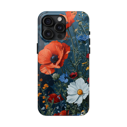 Wildflowers Vibrant Tones Digital print Design Tough Phone Case compatible with a large variety of iPhone models, Gift, Phone Case