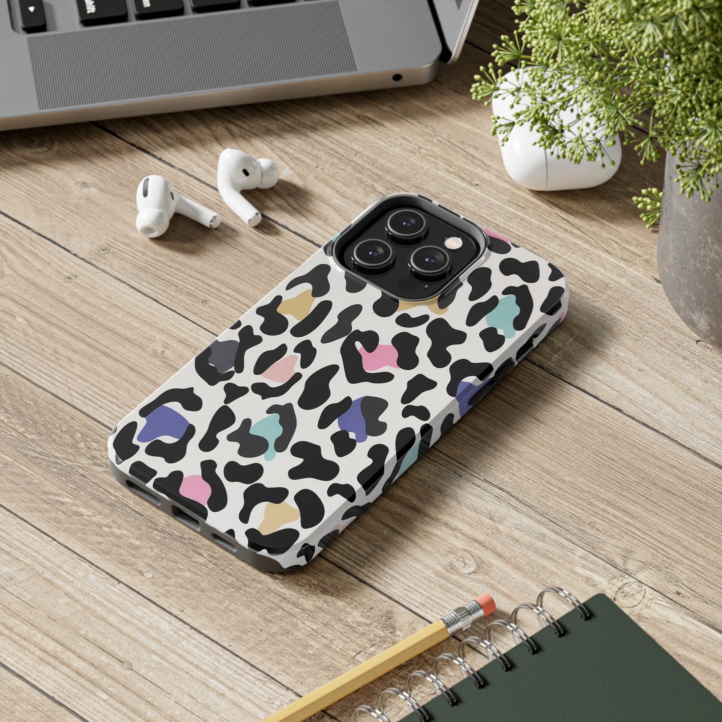 Rainbow Leopard Print design Tough Phone Case compatible with a large variety of iPhone models, Birthday Gift, Phone Case