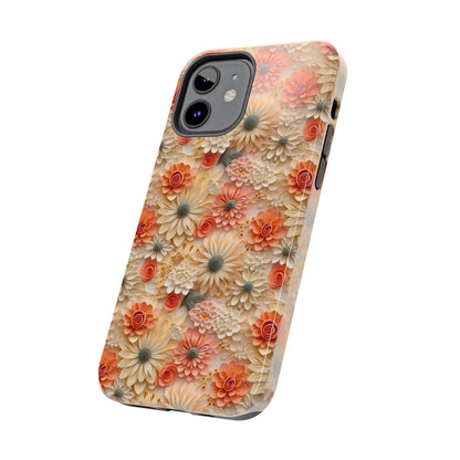 3D Wildflower Floral Pattern print design Phone Case- Lightweight, Impact Resistant Cover for iPhone 6, 6s, 12, 13, 14, 15