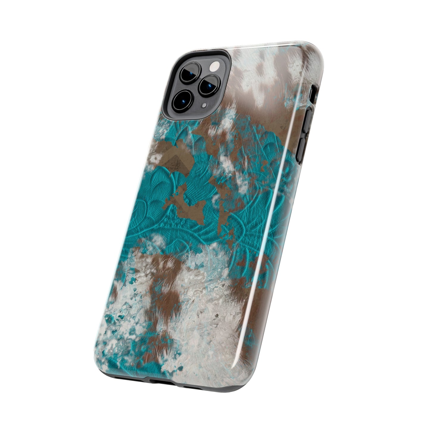 Western Cow Print Design  Phone Case- Lightweight, Impact Resistant Cover for iPhone 6, 6s, 12, 13, 14, 15