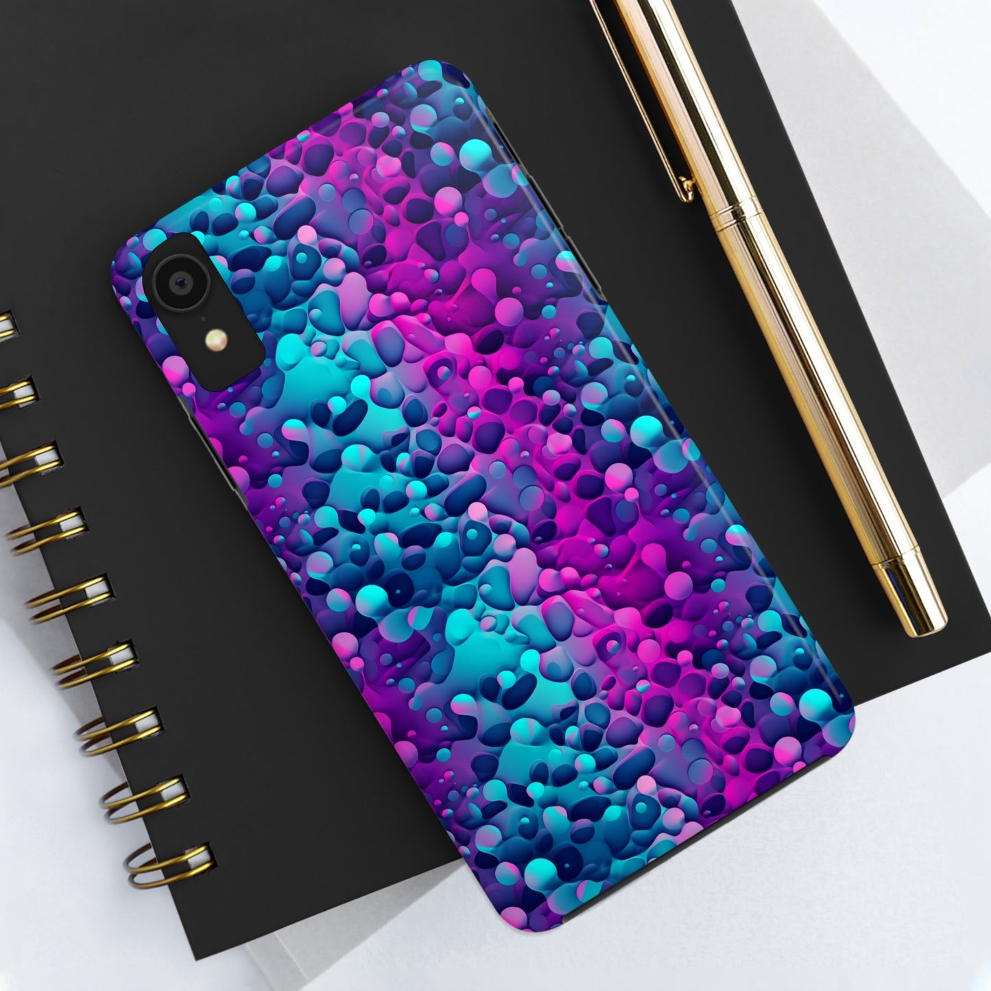 3D Bubble Print Pattern Design Tough Phone Case compatible with a large variety of iPhone models, Phone Case, Gift