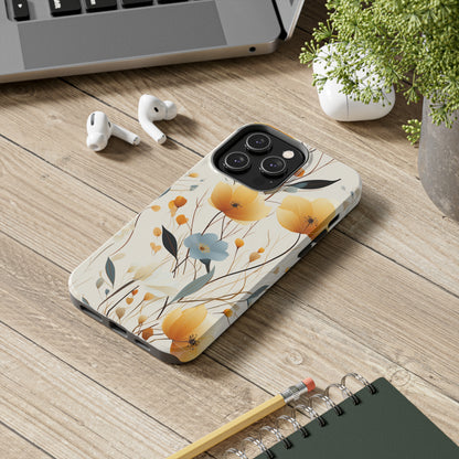 Wildflowers Muted Tones Digital print Design Tough Phone Case compatible with a large variety of iPhone models, Gift, Phone Case