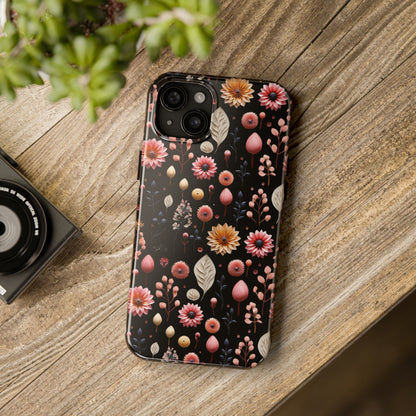 Floating Flowers print design Tough Phone Case compatible with a large variety of iphone models