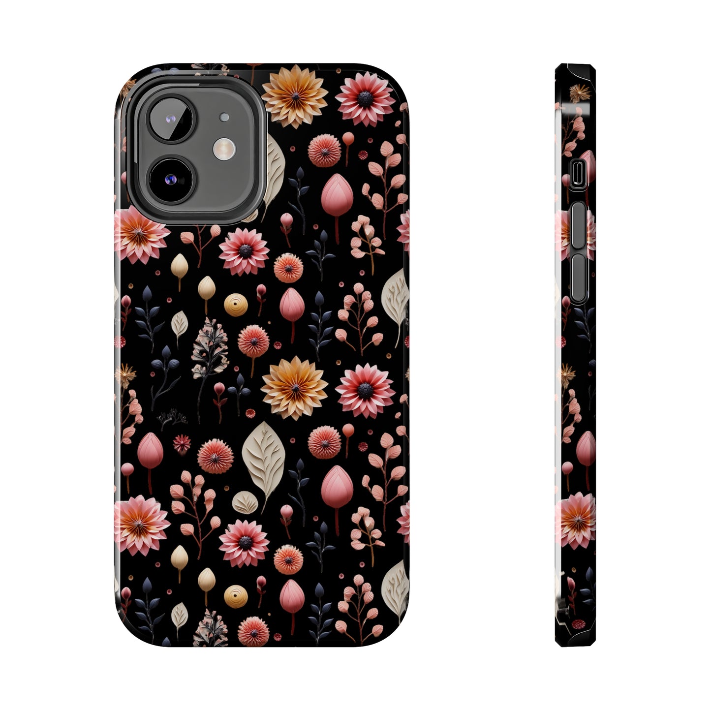 Floating Flowers print design Tough Phone Case compatible with a large variety of iphone models