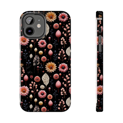 Floating Flowers print design Tough Phone Case compatible with a large variety of iphone models