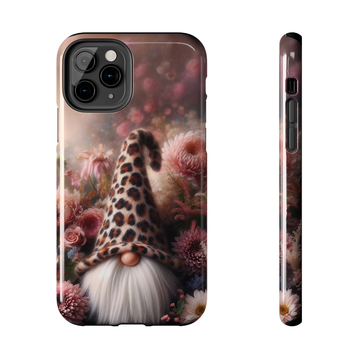 Leopard Print Fantasy Gnome Design Phone Case- Lightweight, Impact Resistant Cover for iPhone 6, 6s, 12, 13, 14, 15