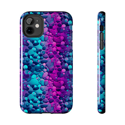 3D Bubble Print Pattern Design Tough Phone Case compatible with a large variety of iPhone models, Phone Case, Gift