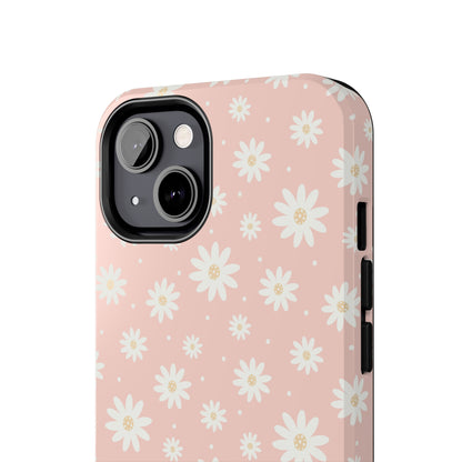 Cute Minimalist Flowers and Polka Dots Digital print Design Tough Phone Case compatible with a large variety of iPhone models, Gift, Phone Case