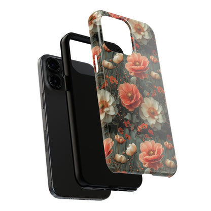 Elegant Peach Flowers Protective Cover, Botanical Garden design Tough Phone Case compatible with a large variety of iphone models