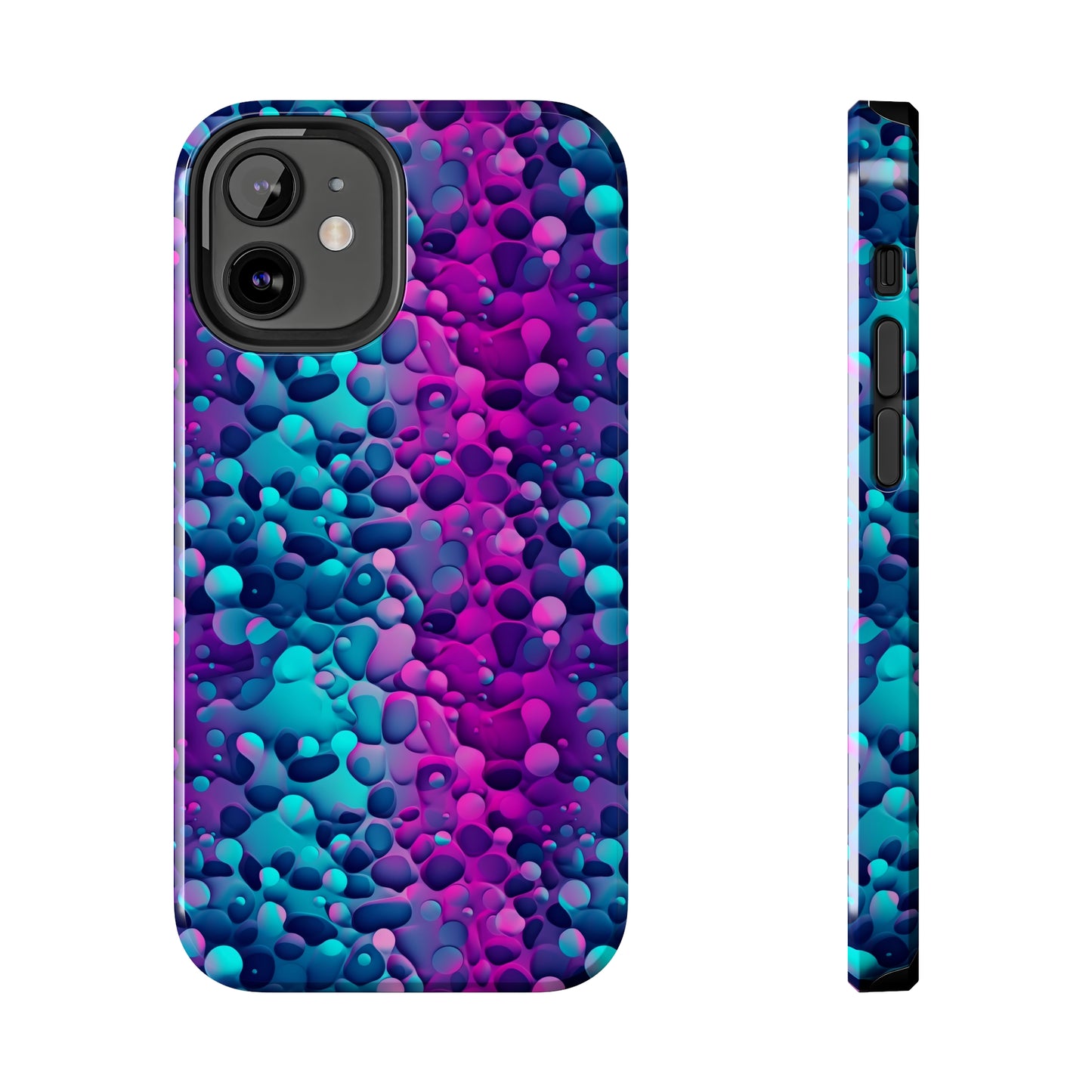 3D Bubble Print Pattern Design Tough Phone Case compatible with a large variety of iPhone models, Phone Case, Gift