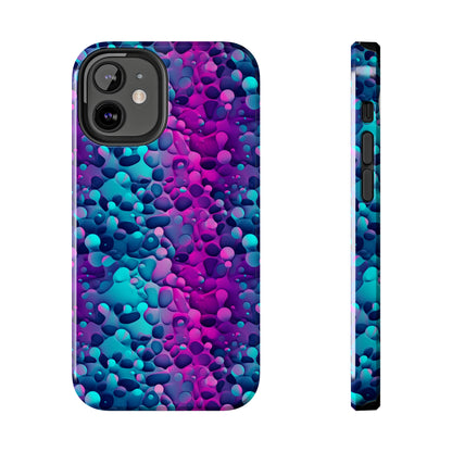 3D Bubble Print Pattern Design Tough Phone Case compatible with a large variety of iPhone models, Phone Case, Gift