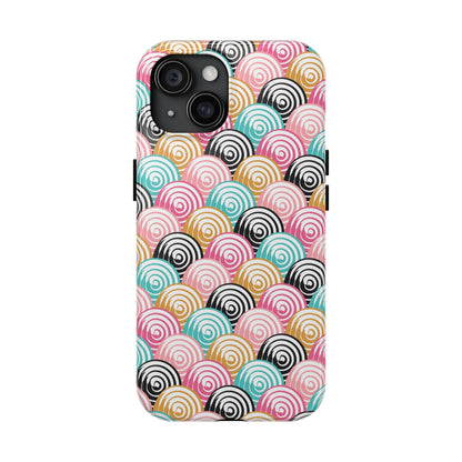 Rainbow Swirls Pattern design Tough Phone Case compatible with a large variety of iphone models