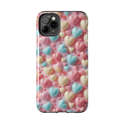 Valentine's Candy Hearts Pattern Design Tough Phone Case compatible with a large variety of iPhone models, Gift, Phone Case