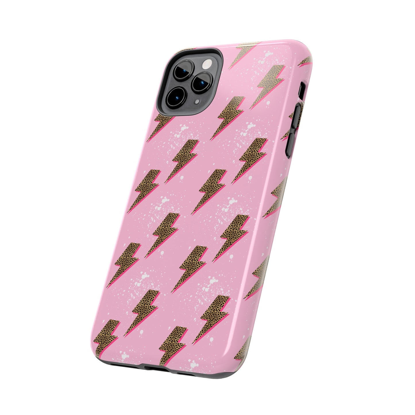 Cheetah Print Lightning Bolts Design Phone Case- Lightweight, Impact Resistant Cover for iPhone 6, 6s, 12, 13, 14, 15