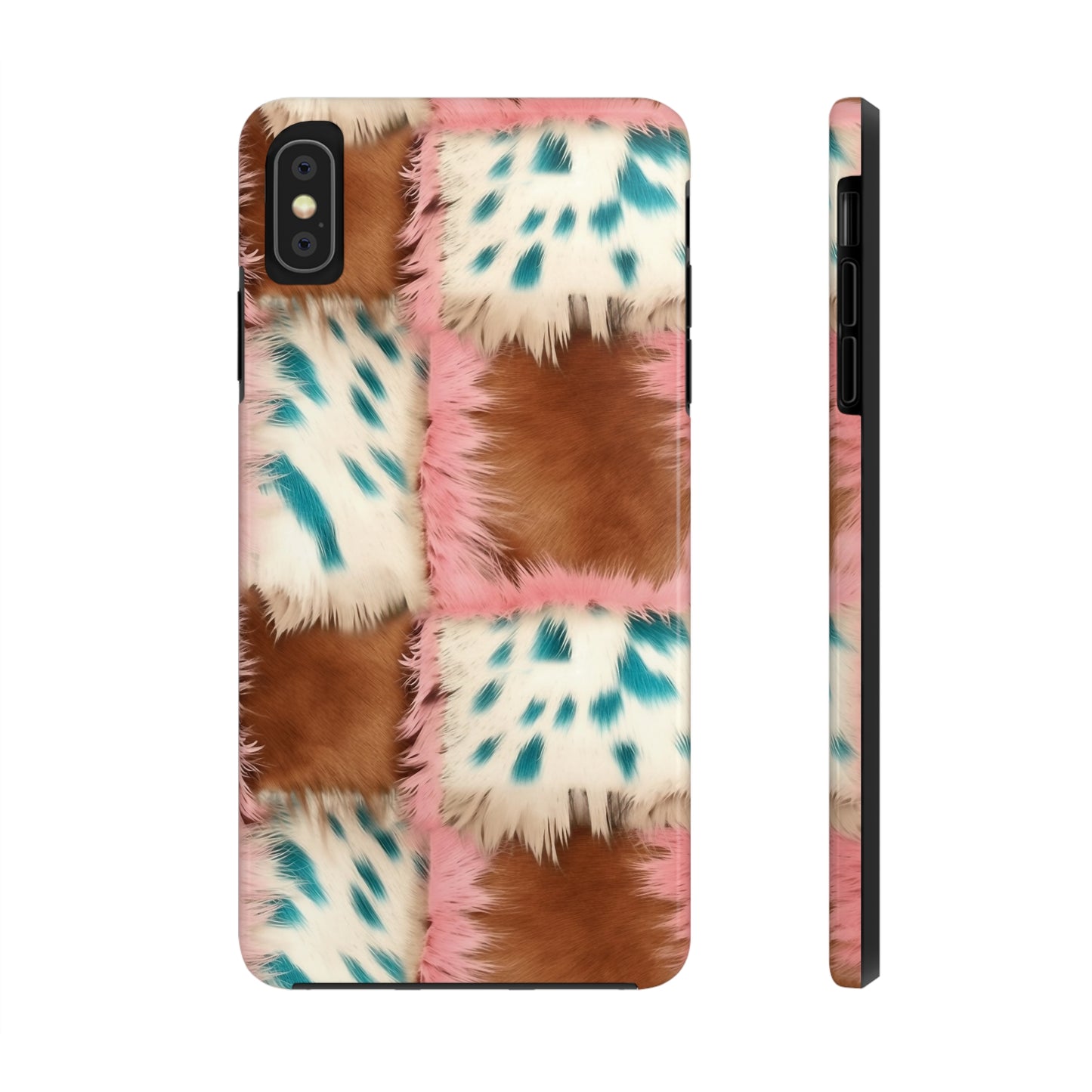 Modern Cowgirl Cowhide Design Pattern Print Tough Phone Case compatible with a large variety of phone models, Phone Case, Gift