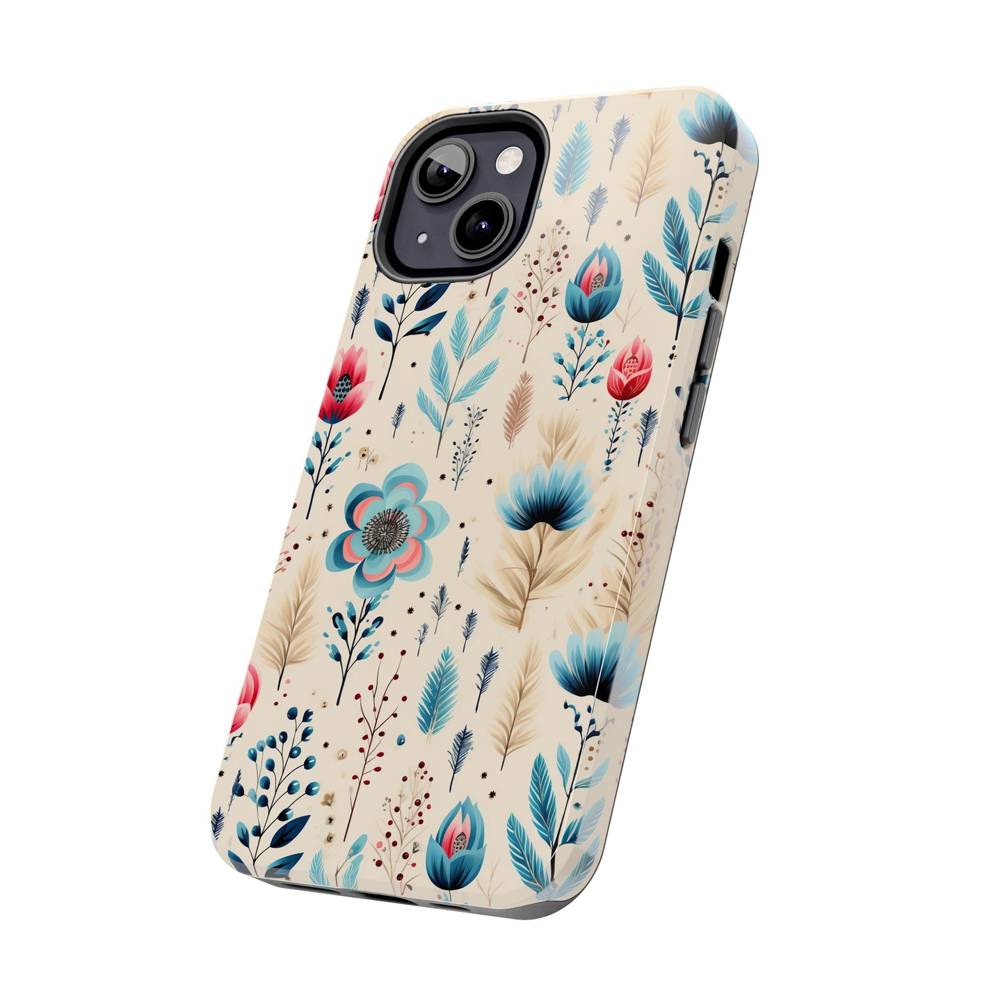 Boho Floral Pattern design Tough Phone Case compatible with a large variety of iphone models